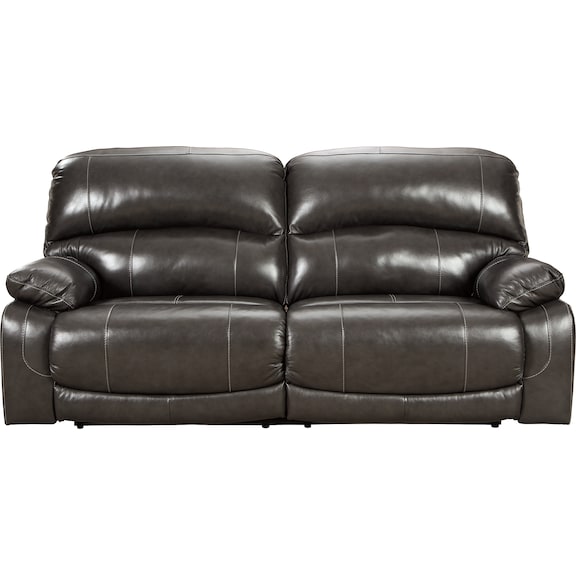 Living Room Furniture - Hallstrung Power Reclining Sofa- Gray