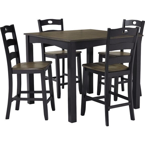 Dining Room Furniture - Froshburg Counter Height Dining Table and Bar Stools (Set of 5)