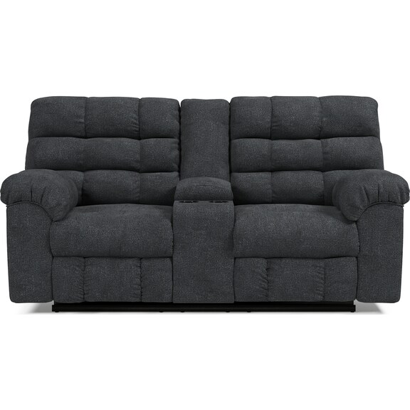 Living Room Furniture - Wilhurst Reclining Loveseat with Console