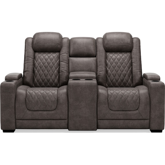 Living Room Furniture - HyllMont Power Reclining Loveseat with Console