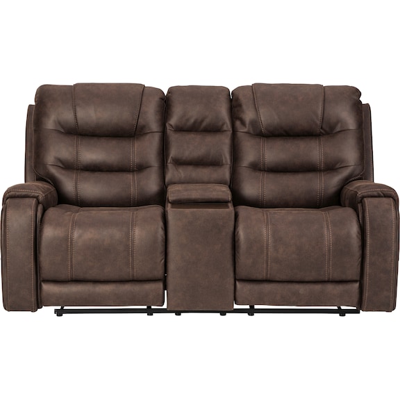 Living Room Furniture - Yacolt Power Reclining Loveseat with Console