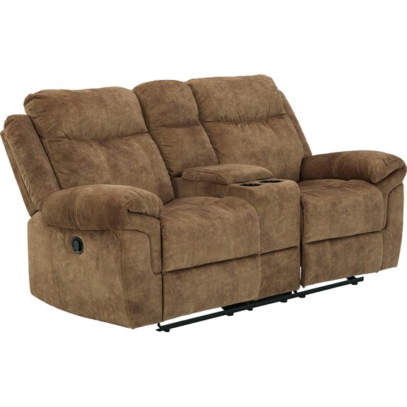 Living Room Furniture - Huddle-Up Glider Reclining Loveseat with Console