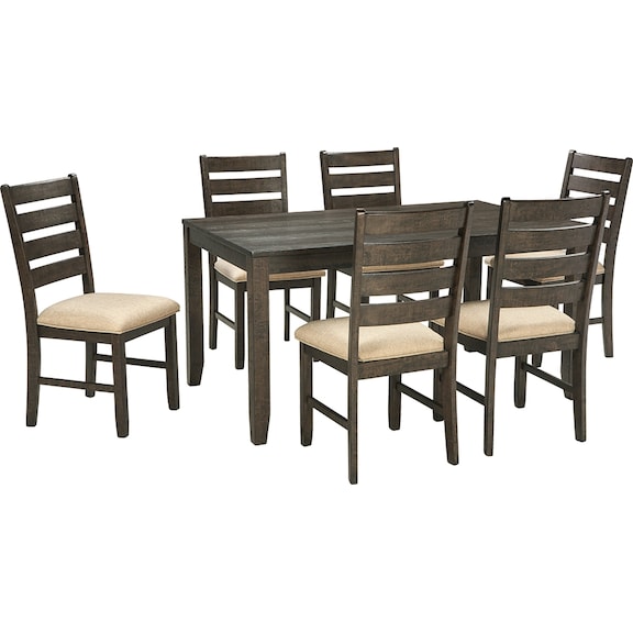 Dining Room Furniture - Rokane Dining Table and Chairs (Set of 7)