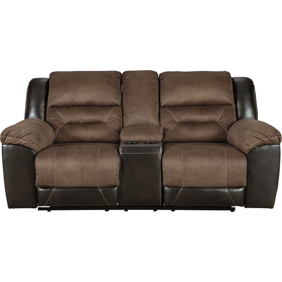 Living Room Furniture - Earhart Reclining Loveseat with Console