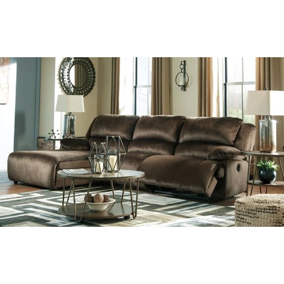 Living Room Furniture - Clonmel 3-Piece Power Reclining Sectional with Chaise