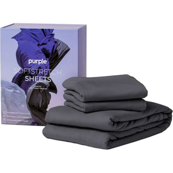 Mattresses and Bedding - Purple Queen Soft Stretch Sheets-Stormy Grey