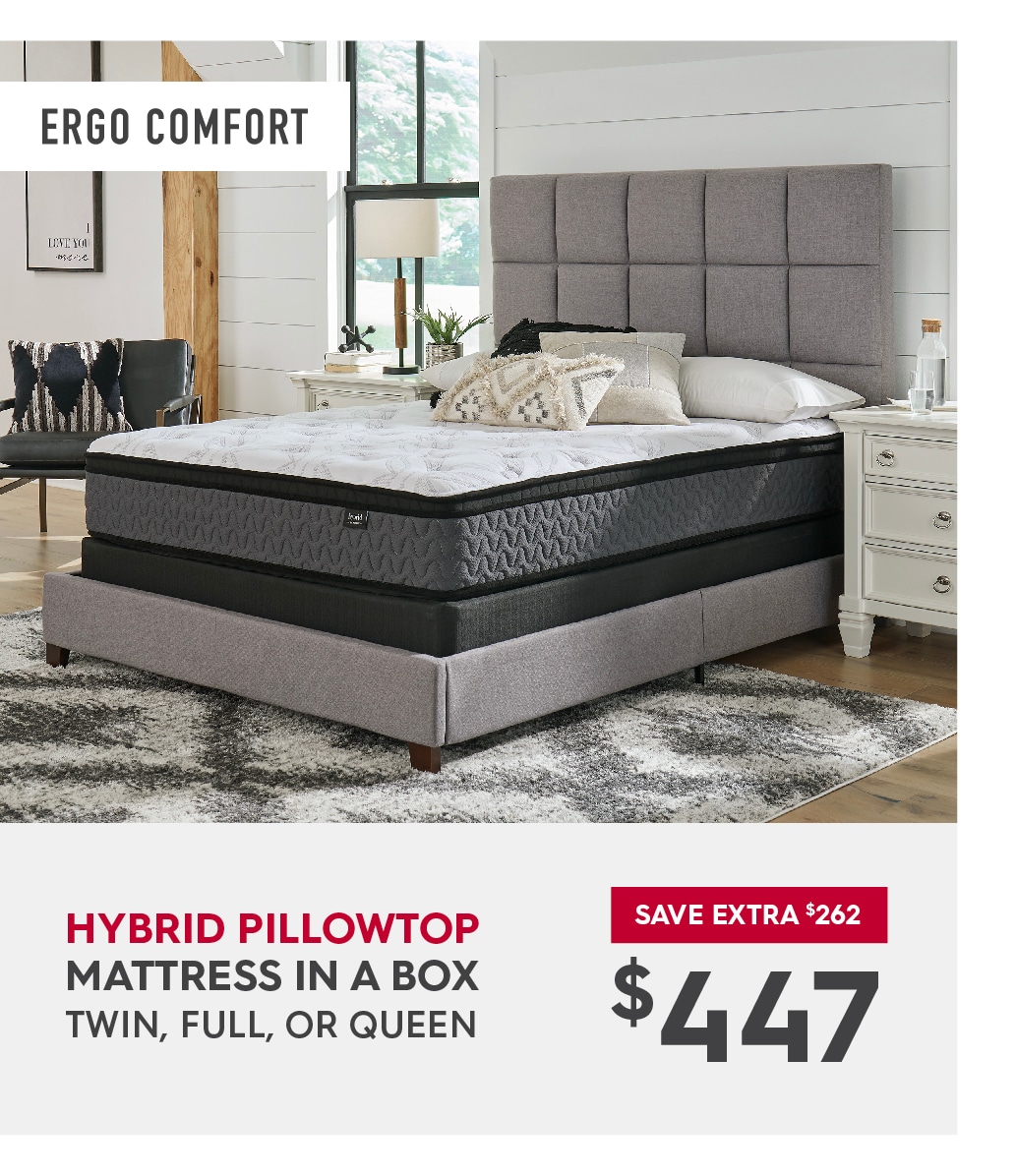 Shop Ergo Comfort Hybrid Pillowtop mattress deals.