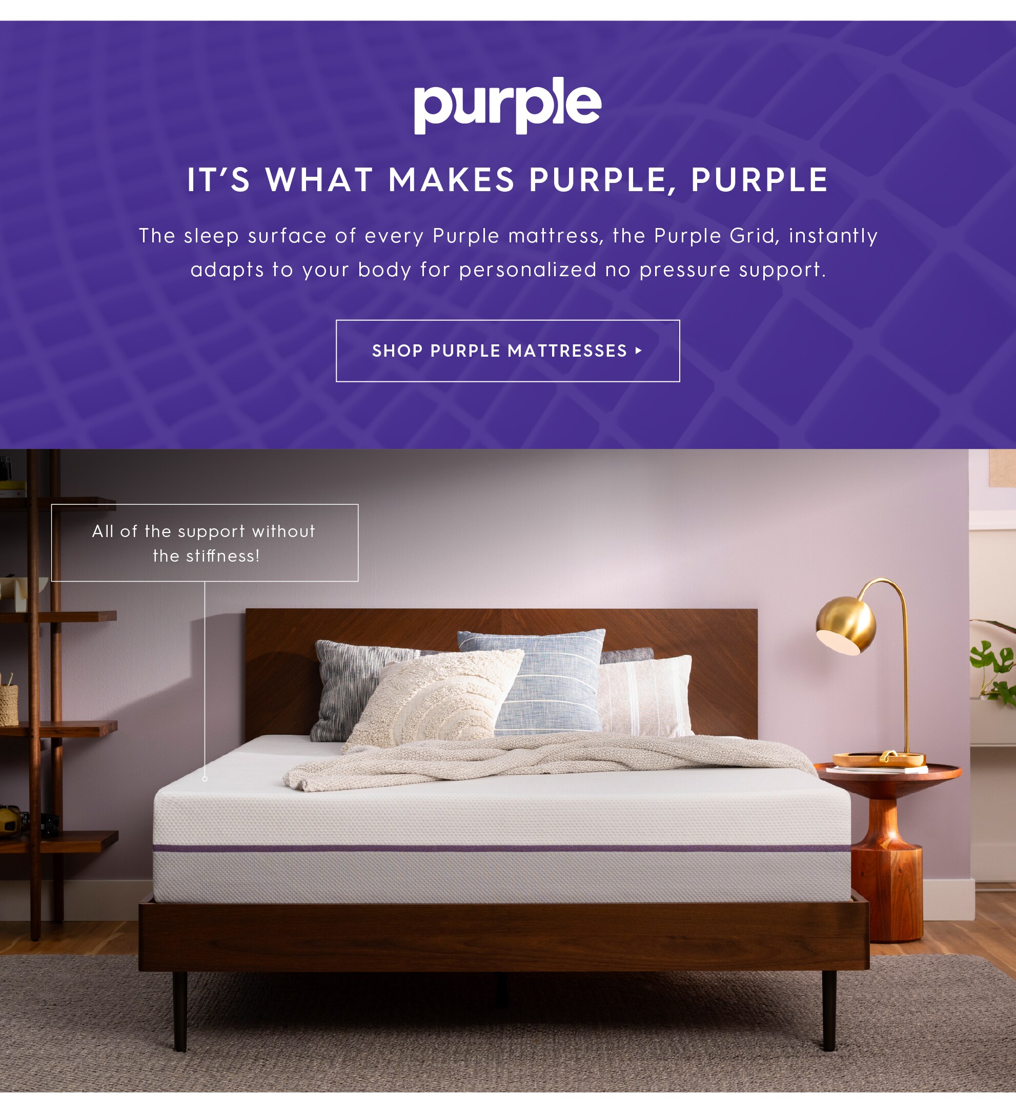 Shop Purple mattresses.