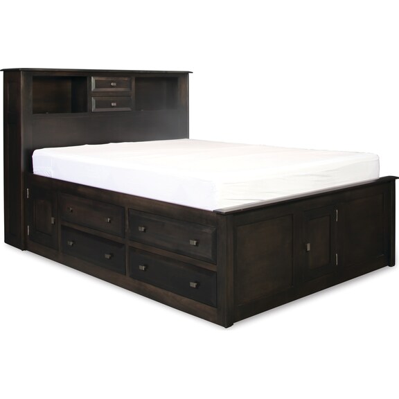 Bedroom Furniture - Simplicity II Queen Bookcase Storage Bed