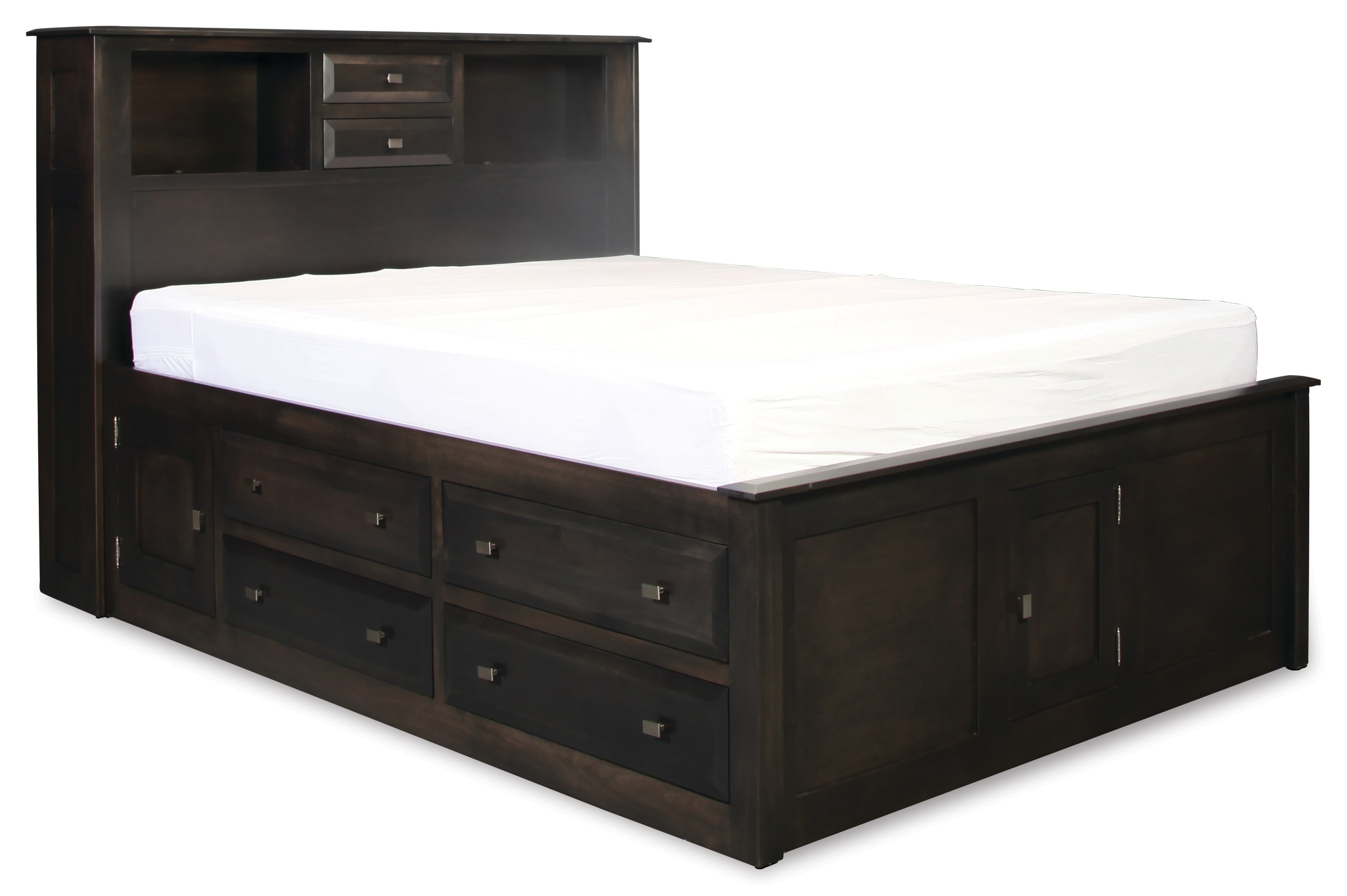 Simplicity Ii King Bookcase Storage Bed, 12 Drawer Storage Bed King