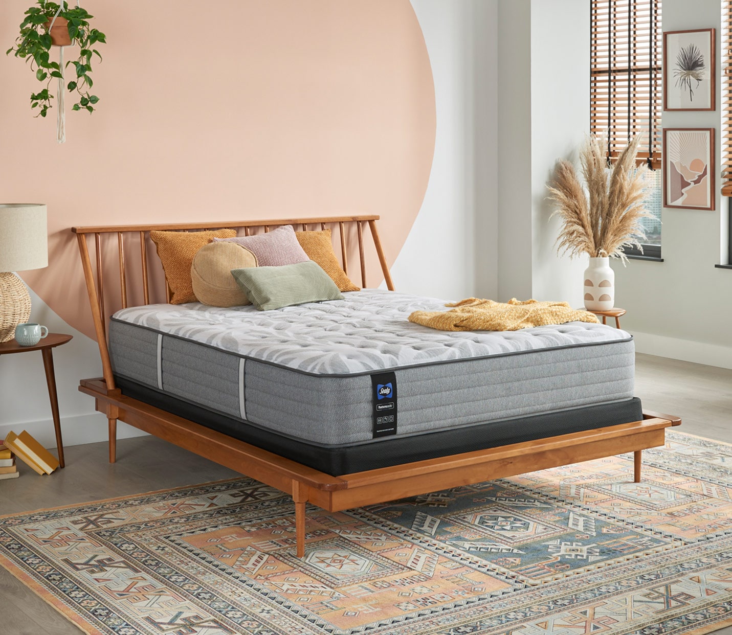 Queen size EPT Sealy Posturepedic<sup>®</sup> mattress in styled bedroom