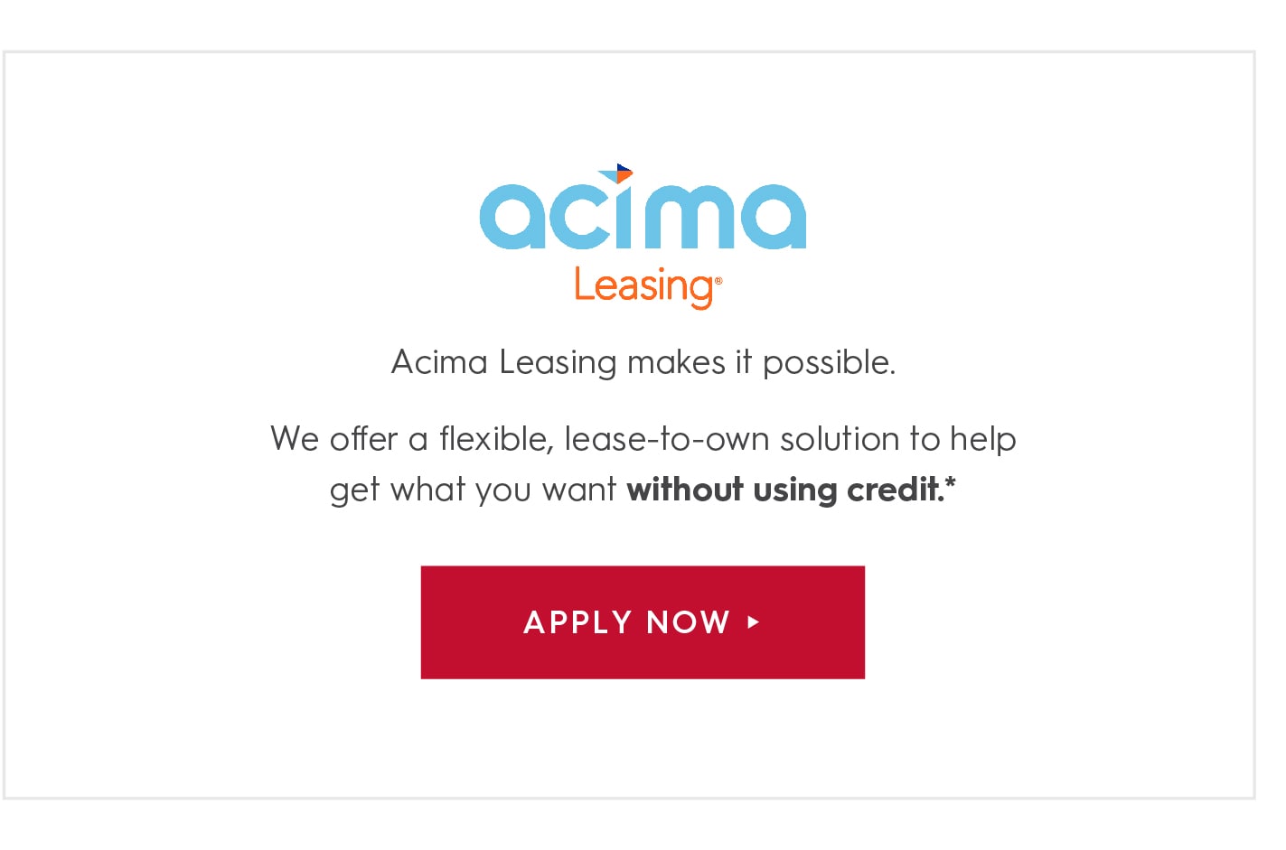Acima Leasing Options.