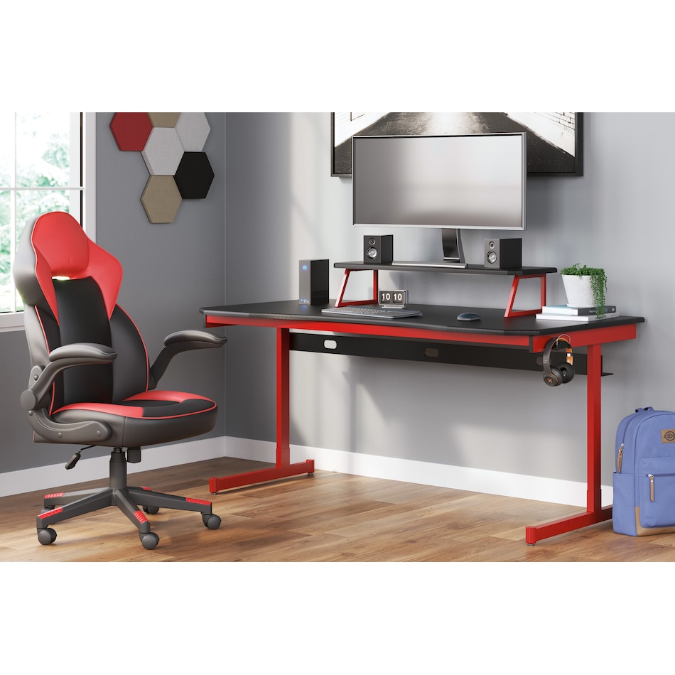  lynxtyn home office black   red of desk h   