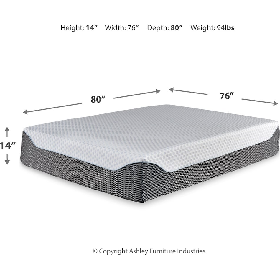 inch chime elite memory foam dimension schematic m  