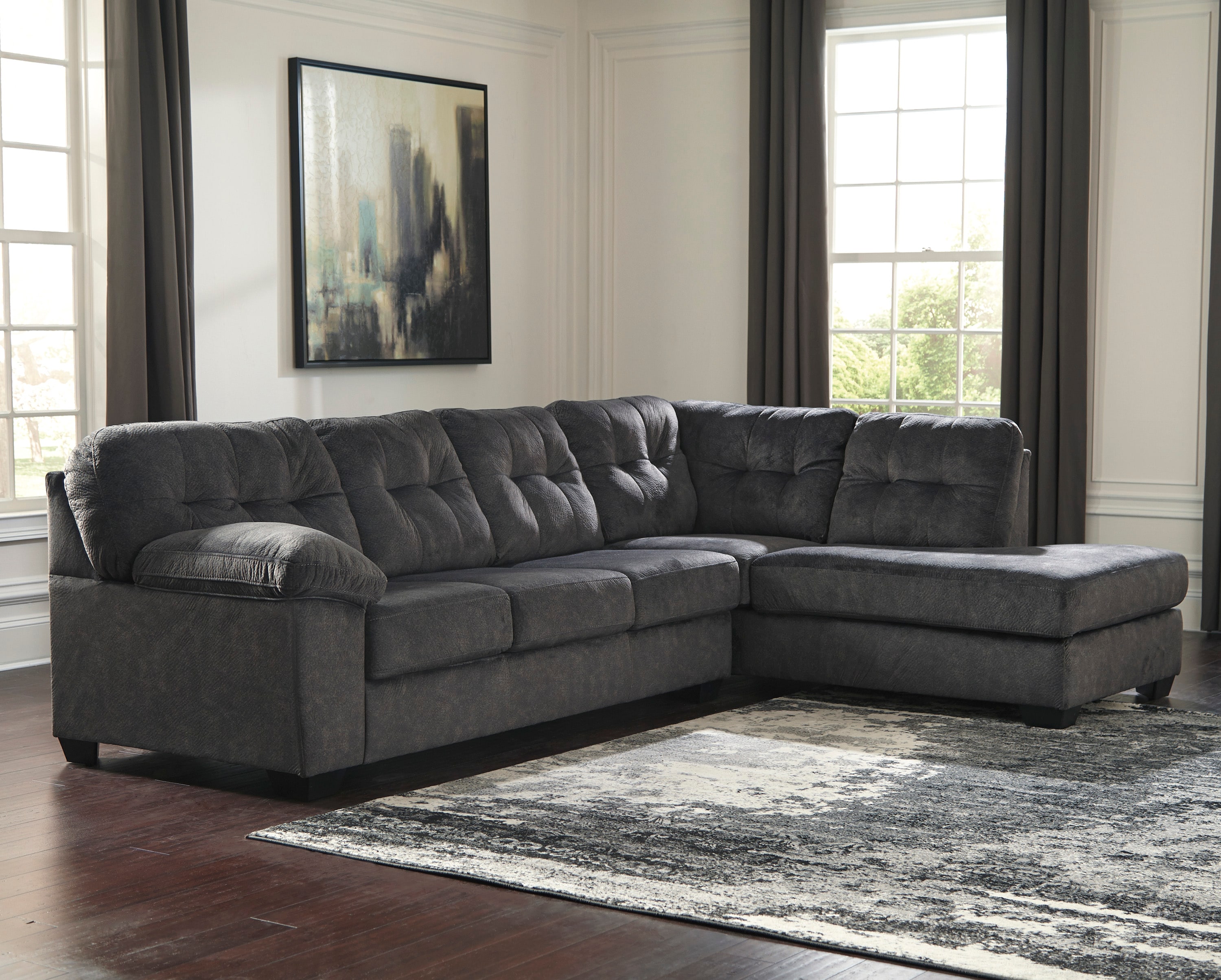 Two piece sectional on sale with chaise