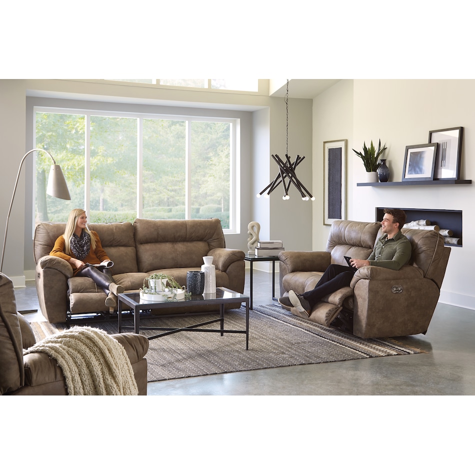 adeline brown mt motion fabric sofa p   