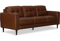 alaric brown st stationary leather sofa   