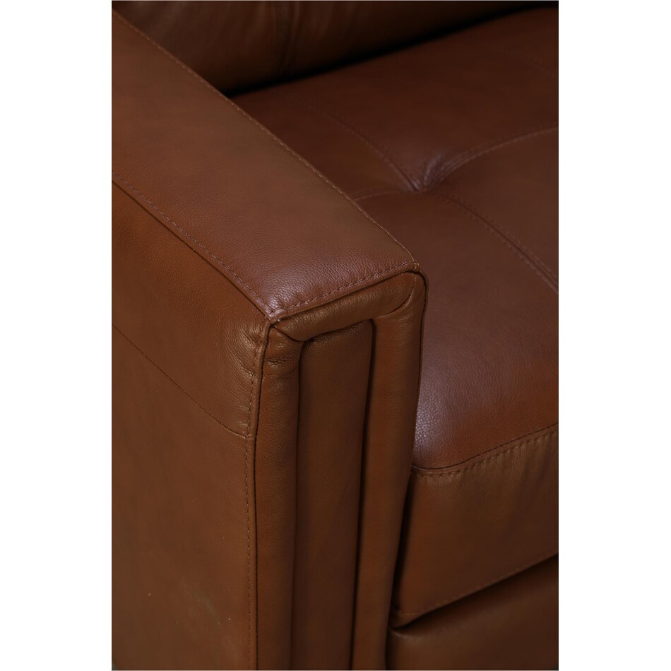 alaric brown st stationary leather sofa   