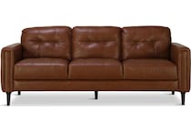 alaric brown st stationary leather sofa   