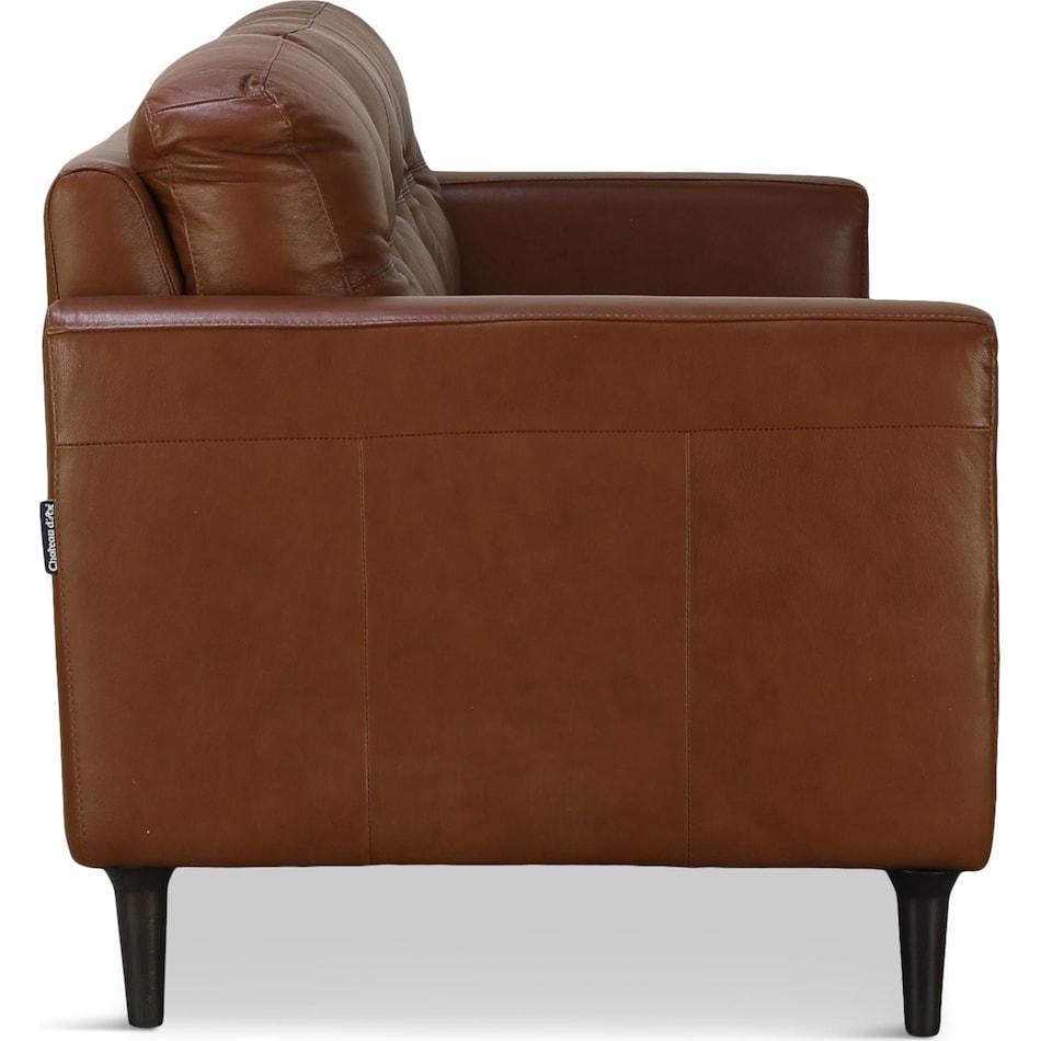 alaric brown st stationary leather sofa   