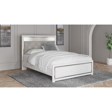 Altyra King Panel Bed with Upholstered Headboard