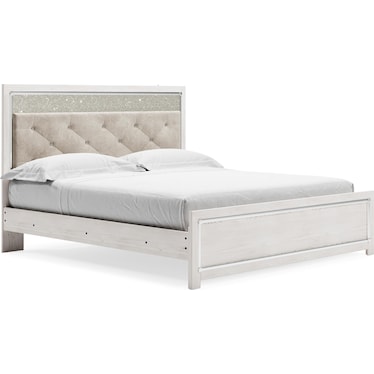 Altyra King Panel Bed with Upholstered Headboard