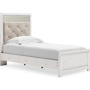 Altyra Twin Panel Bed with Upholstered Headboard