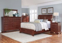 amish classic brown king sleigh bed p  
