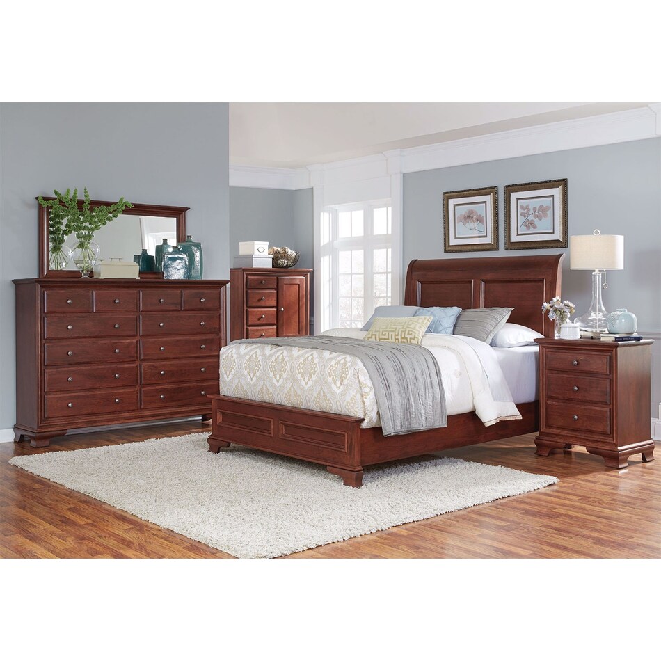 amish classic brown king sleigh bed p  