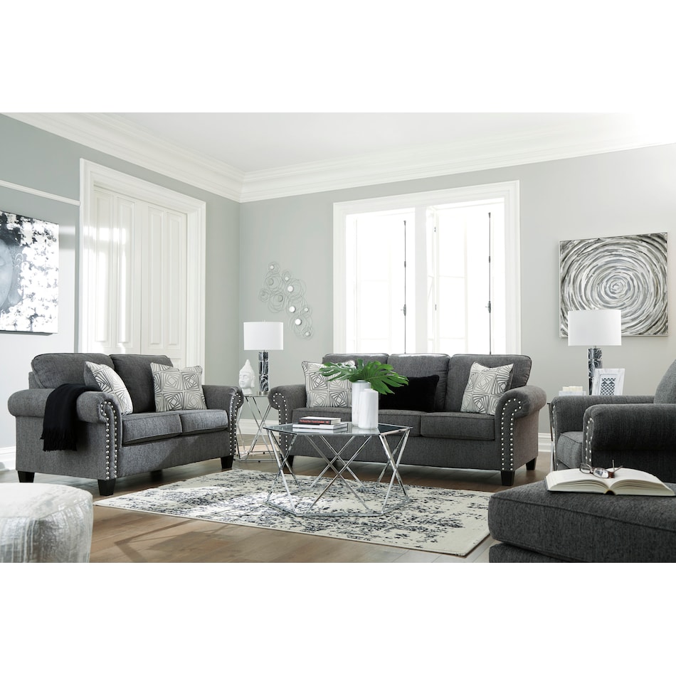 angleno dark gray st feo stationary fabric sofa   