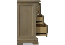 arch salvage brown dresser   
