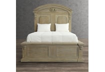 arch salvage brown king panel bed p  