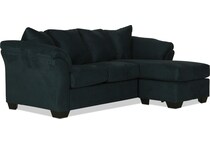 archer navy blue sofa chaise   