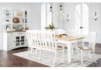 ashbryn natural   white dr dining table reg hgt d   