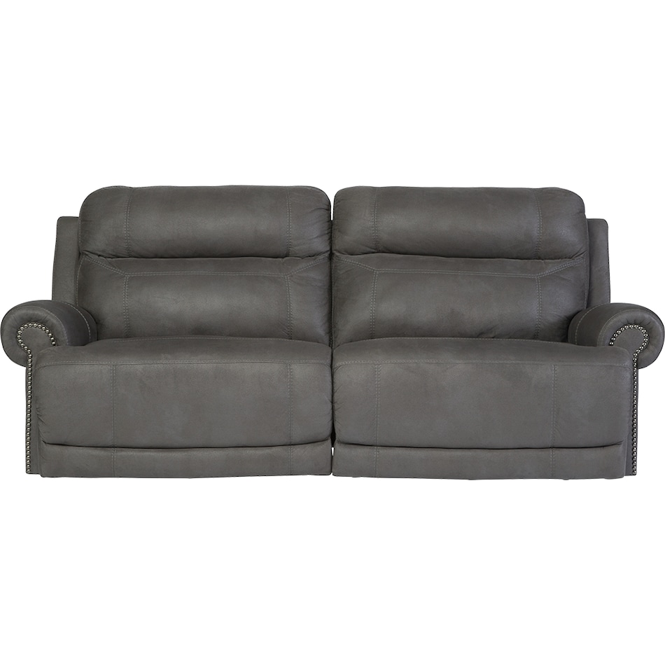 austere gray reclining sofa   