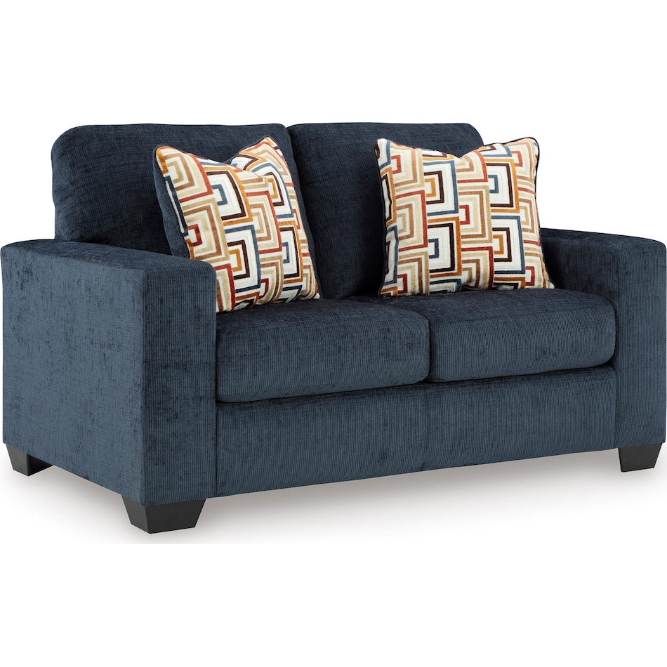 aviemore ink living room blue st loveseat   