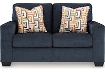 aviemore ink living room blue st loveseat   