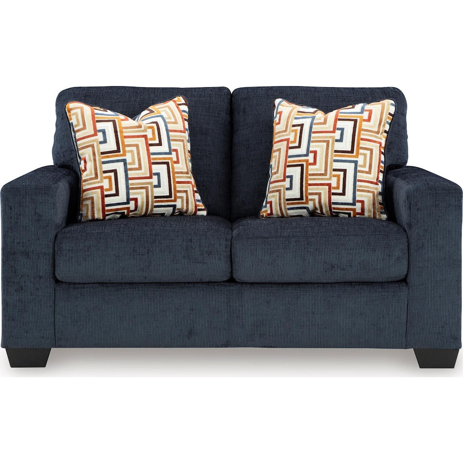 aviemore ink living room blue st loveseat   