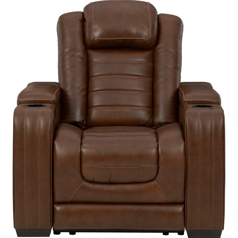backtrack brown leather power recliner u  