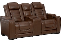 backtrack brown mt motion leather loveseat p u  