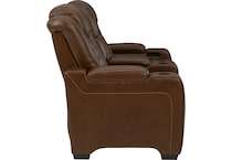 backtrack brown mt motion leather loveseat p u  