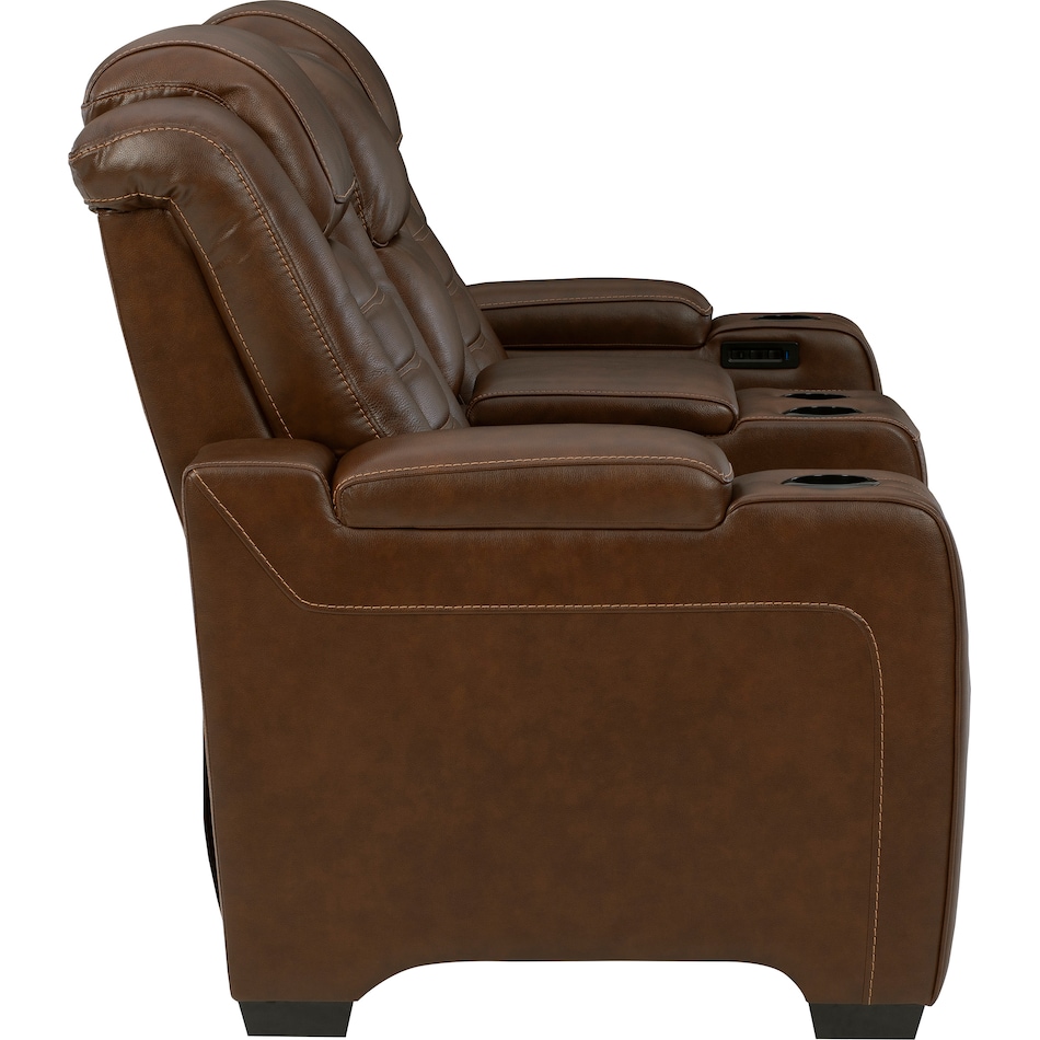 backtrack brown mt motion leather loveseat p u  