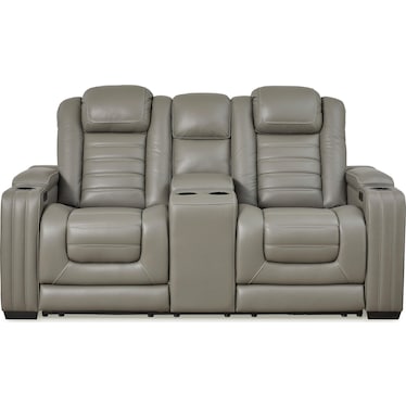 Backtrack Power Recliner Loveseat With Console and Adjustable Headrest