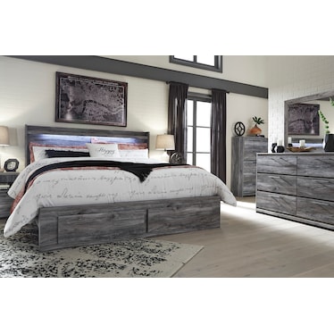 Baystorm King Panel Bed with 6 Storage Drawers