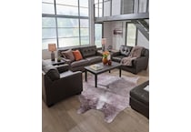 belziani living room dark brown st stationary leather sleeper   