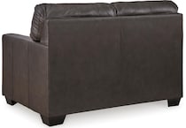 belziani living room dark brown st stationary leather loveseat   