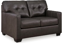 belziani living room dark brown st stationary leather loveseat   