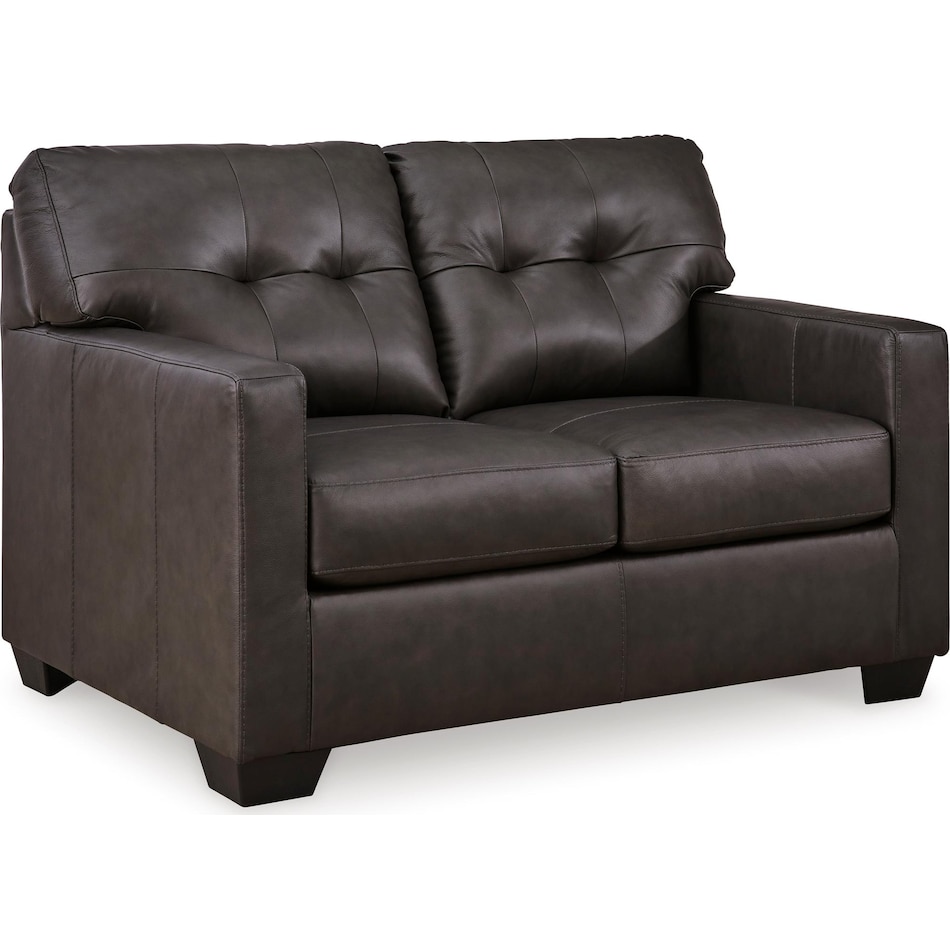 belziani living room dark brown st stationary leather loveseat   