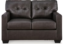 belziani living room dark brown st stationary leather loveseat   