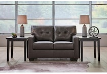 belziani living room dark brown st stationary leather loveseat   